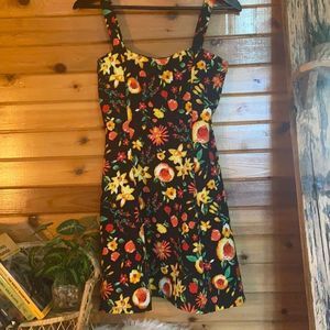 Annabelle floral and fruit rockabilly dress